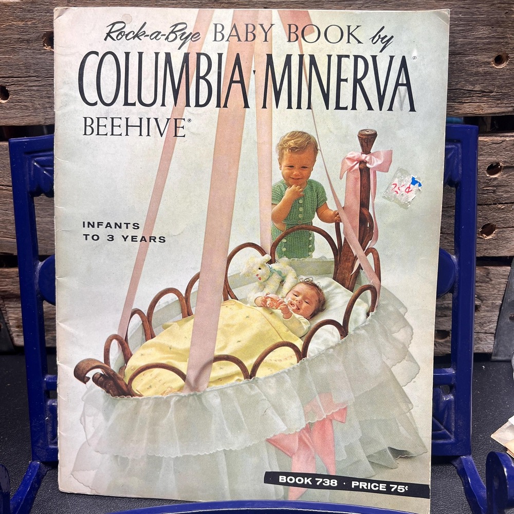 Rock-a-Bye Baby by Columbia Minerva Knitting and crochet patterns vtg #738 1960s